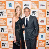 George Clooney and Stacy Keibler at the 49th Annual NYFF 2011 premiere of 'The Descendants'